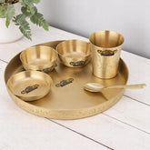 Bronze Japanese Thali Set With Bowl Plate Spoon Glass CROCKERY WALA AND COMPANY