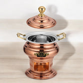 Crockery Wala Copper Steel Chaffing Dish 3 Litres Capacity Crockery Wala And Company