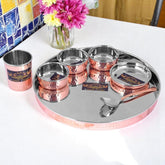 Copper Thali Set For 1 Premium Quality Dinnerware Crockery Wala And Company Ltd