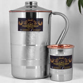 Crockery Wala And Company Steel Copper Jug Pitcher 1500 ml Silver Crockery Wala And Company Ltd