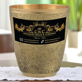 Crockery Wala And Company Brass Glass Tumbler 1 Pc Embossed - CROCKERY WALA AND COMPANY