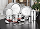 CROCKERY WALA AND COMPANY Laser Finish Stainless Steel Dinner Set, 63 Pieces, Silver