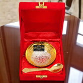 Crockery Wala Round Engraved Silver Plated Bowl & Spoon Crockery Wala And Company Ltd