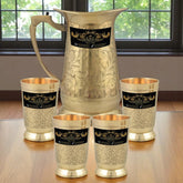 Crockery Wala And Company Brass Jug & Glass Set Elegant Serveware Crockery Wala And Company