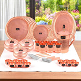 Pure Copper Dinner Set - 63pcs Elegant Tableware Collection Crockery Wala And Company Ltd