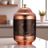 Pure Copper Water Dispenser Antique Itching Peacock Design 8 Litre CROCKERY WALA AND COMPANY