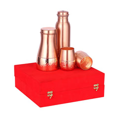 Premium Gift Set of Pure copper Bottle with Jar & Glasses - CROCKERY WALA AND COMPANY