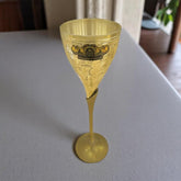 Pure Brass Embossed Goblet Champagne Wine Glass for Parties - CROCKERY WALA AND COMPANY