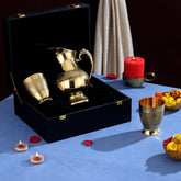 Pure Brass Premium Engraved Jug Set - CROCKERY WALA AND COMPANY
