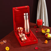 PURE COPPER CURVE DESIGNER BOTTLE SET - CROCKERY WALA AND COMPANY