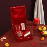 PURE COPPER HAMMERED GLASSES SET OF 4 - CROCKERY WALA AND COMPANY