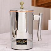 Pure Copper & Stainless Steel Jug Pitcher Jar 1400 ML - CROCKERY WALA AND COMPANY