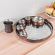 Steel Copper Thali Set Hammered Antique Finish Set Of 8 Pcs