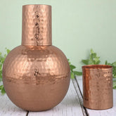 Crockery Wala And Company Copper Hammered Surai Glass Water Pitcher 600 ML Crockery Wala And Company
