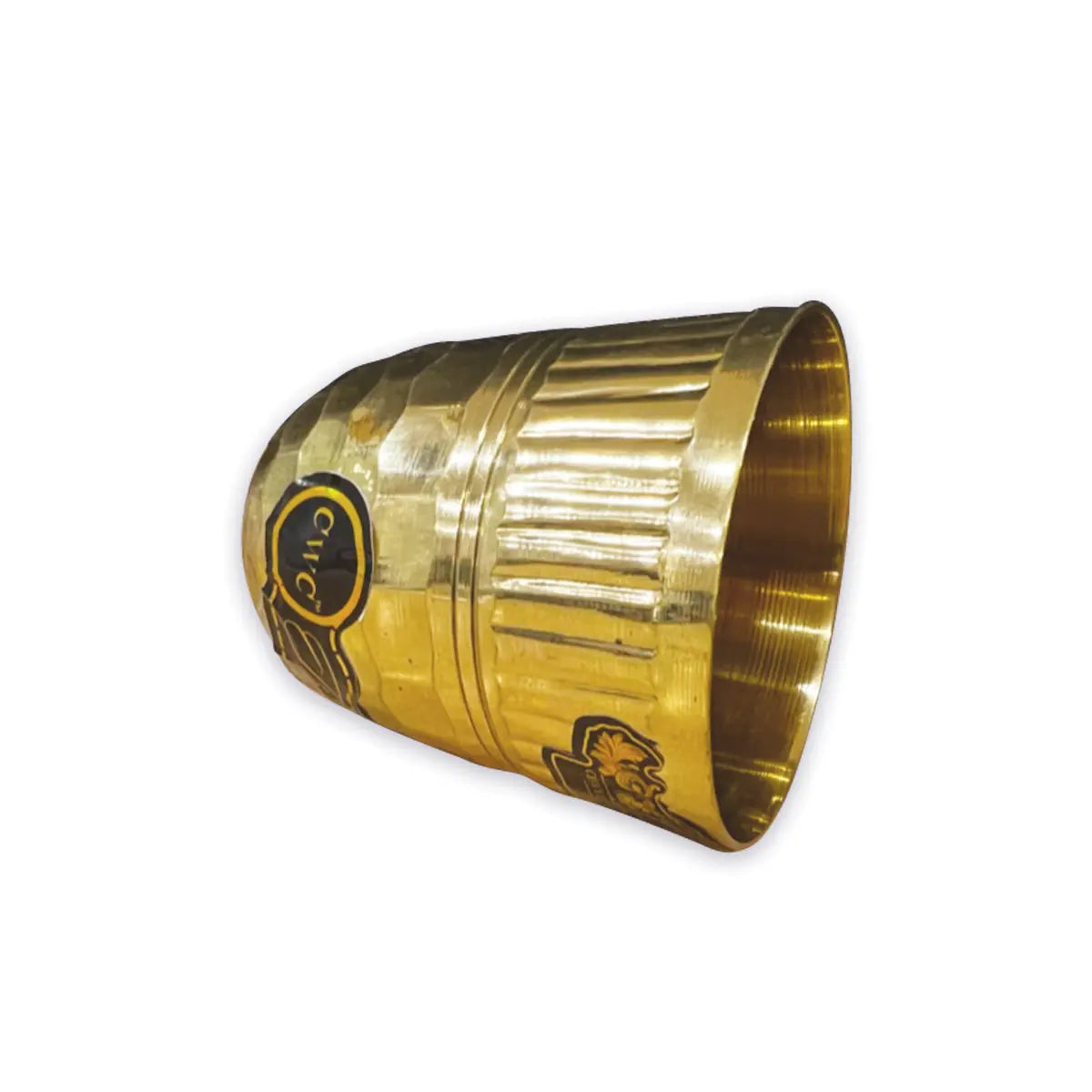 Pure Brass Bee Hive Design Glass Tumbler for Drinking and Serving Water Big - CROCKERY WALA AND COMPANY
