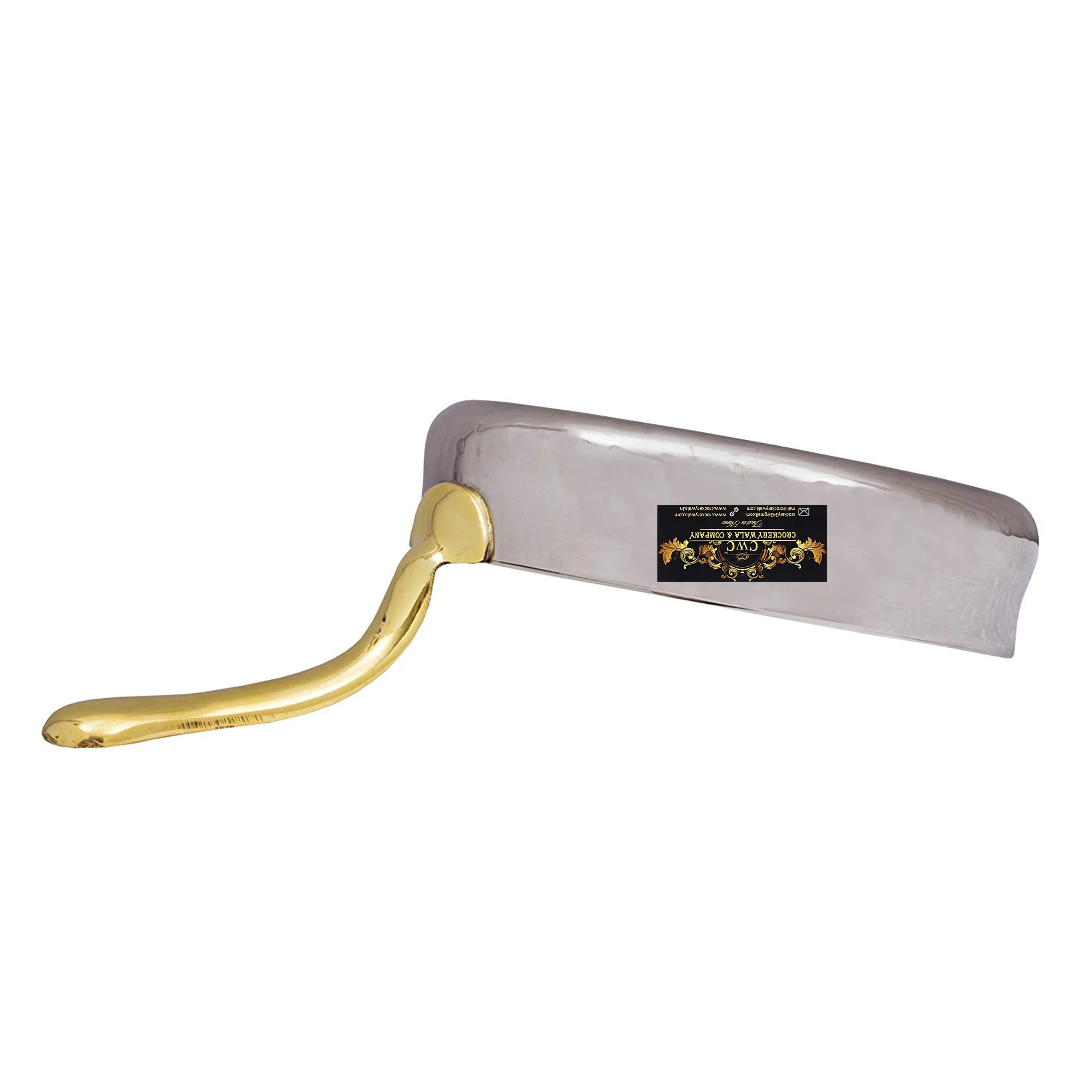 Crockery Wala & Company Hammered Steel Curved Sauce Pan, Serve ware & Tableware, Width 5.0", Silver - CROCKERY WALA AND COMPANY