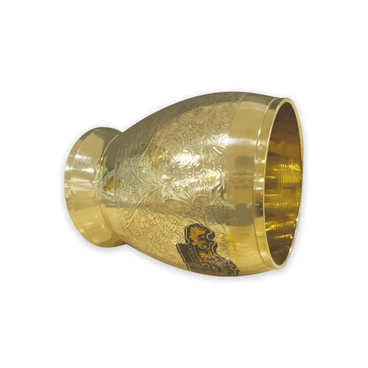 Pure Brass Embossed Round Shape Anda Glass Tumbler for Serving Drinking Home Décor - CROCKERY WALA AND COMPANY