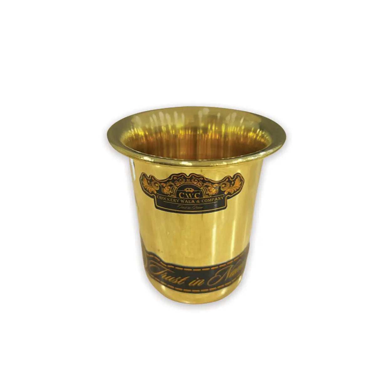 Brass Curve Polo Design light weight Glass Tumbler for Serving and Drinking Water - CROCKERY WALA AND COMPANY