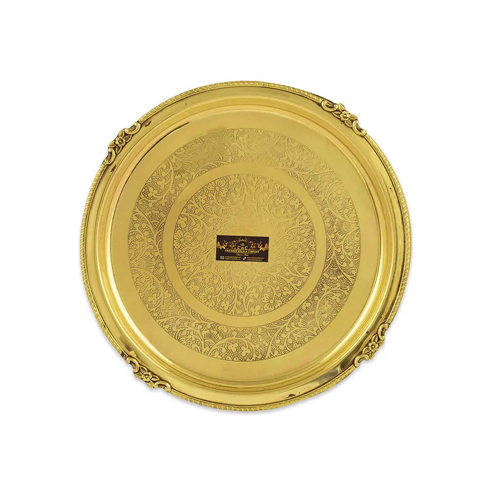 Pure Brass Dinner Set Thali Set Mughal Design 70 pcs - CROCKERY WALA AND COMPANY