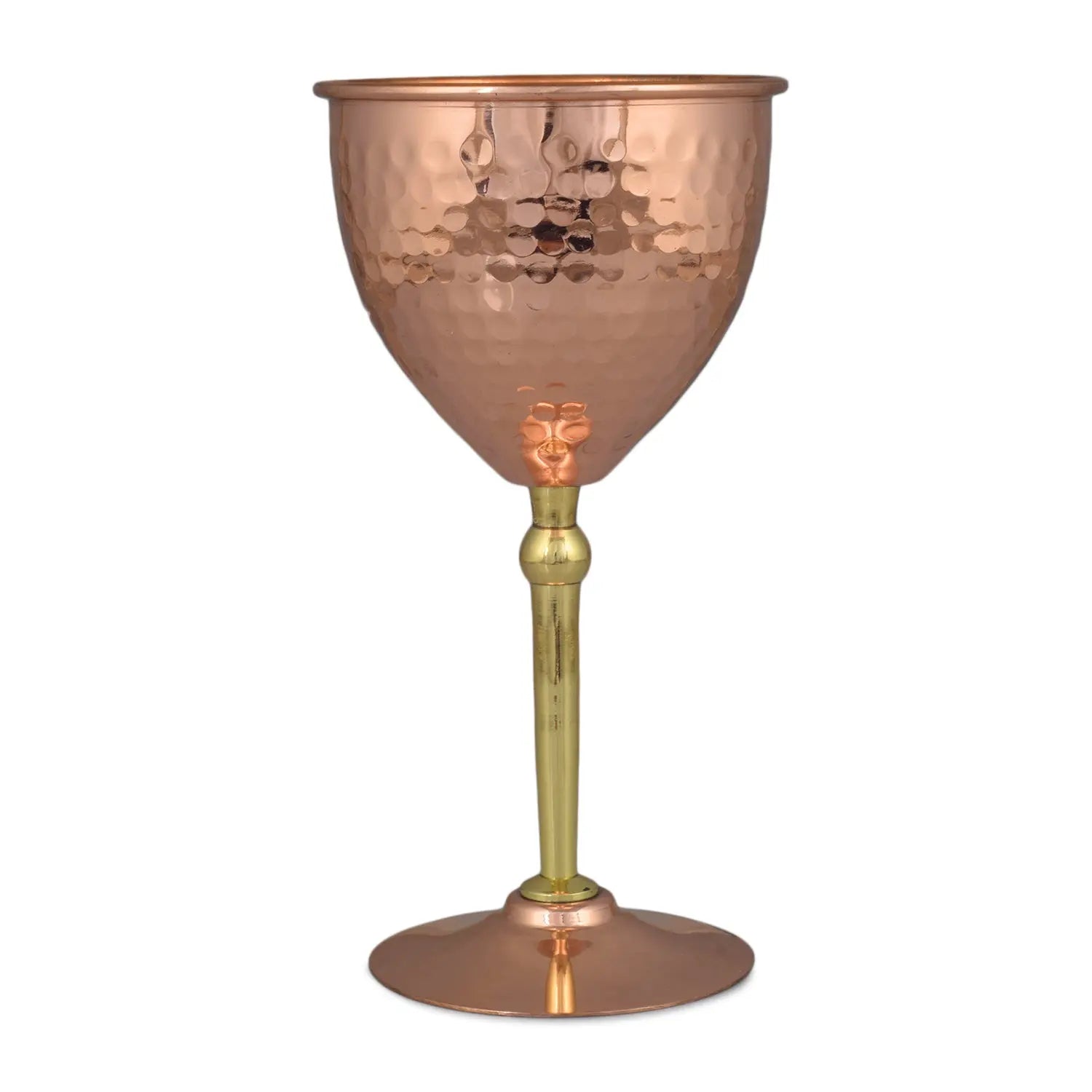 Copper Wine Glass For Parties, Drinks, Mocktails Bar Serveware 350 ML | Set Of 1 Glass - CROCKERY WALA AND COMPANY 