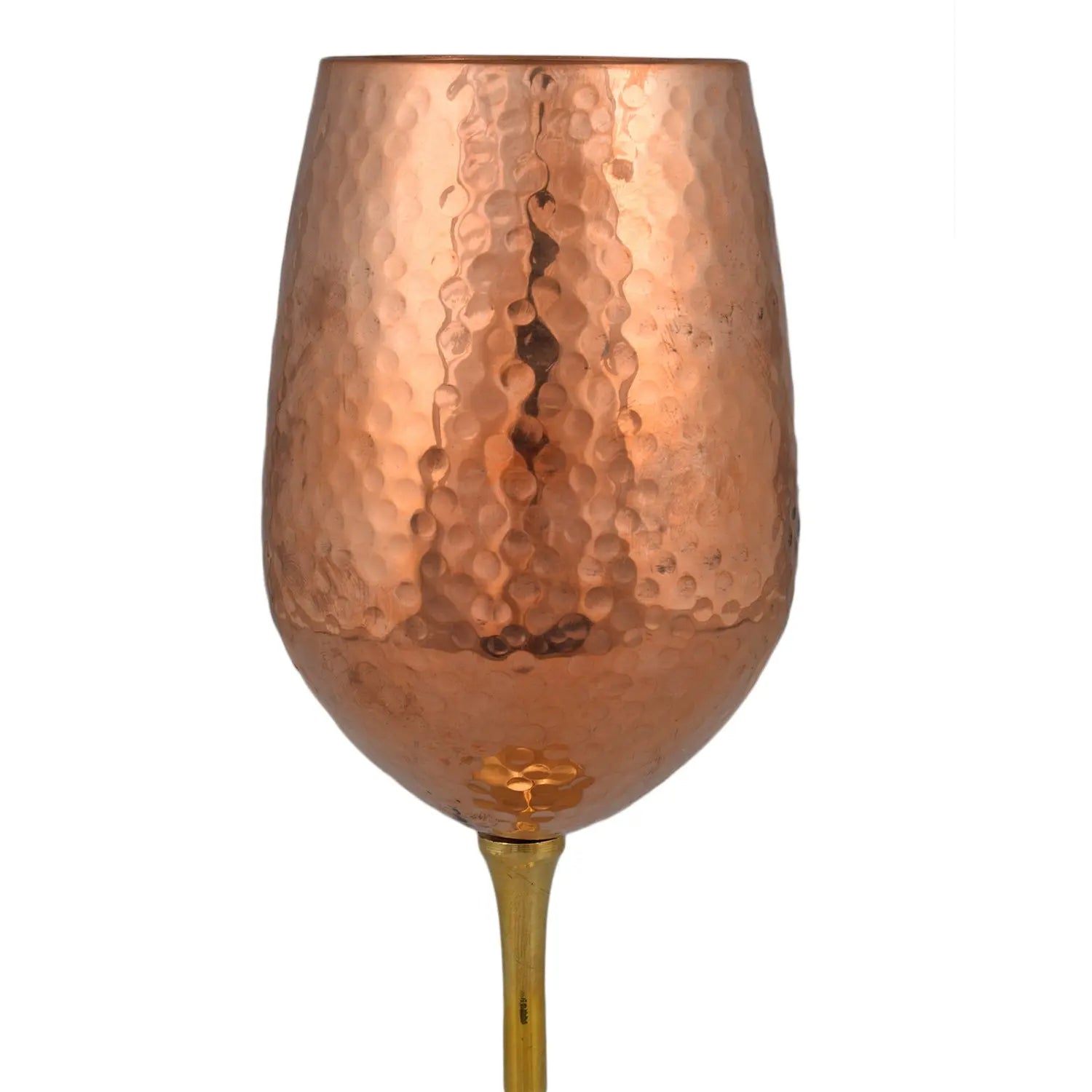 Crockery Wala And Company Hammered Copper Goblet Champagne Wine Glass, Perfect Drinking Experience, 300 ML - CROCKERY WALA AND COMPANY 