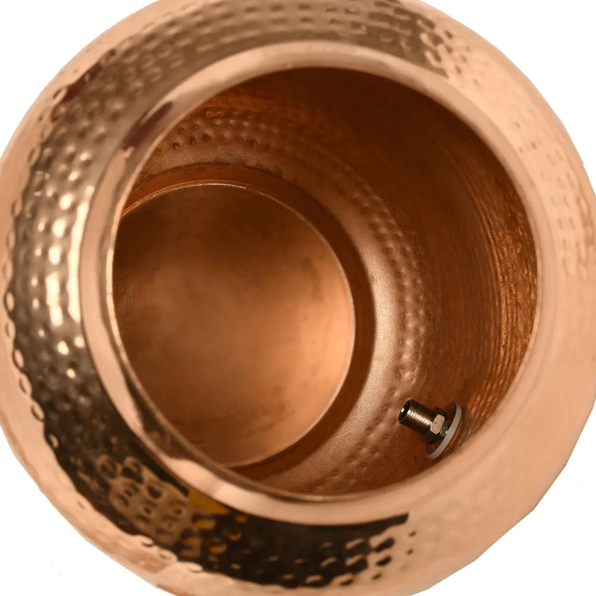 Pure Copper Water Pot Matka Dispenser With Tap Hammered Finish - CROCKERY WALA AND COMPANY 
