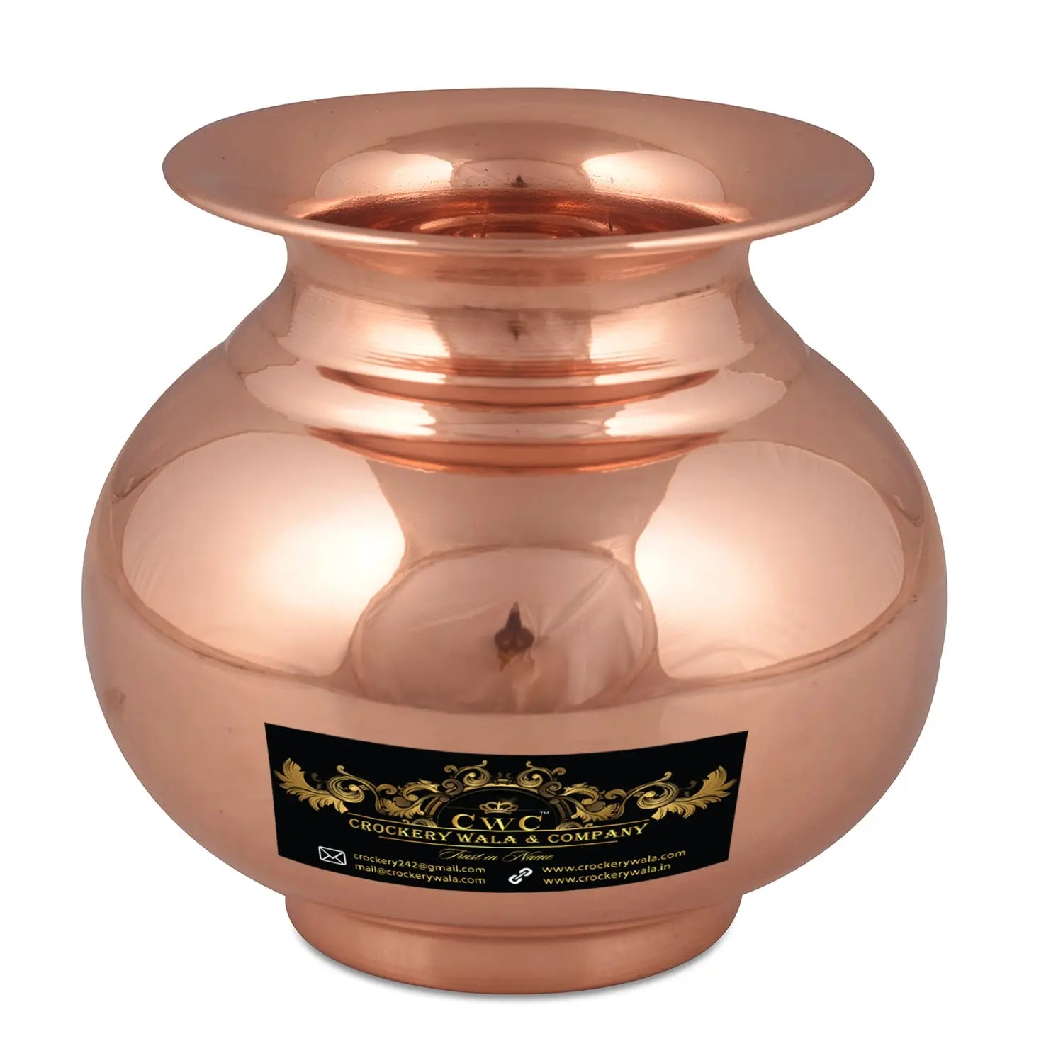Pure Copper Lota Kalash Vessel Premium Look - CROCKERY WALA AND COMPANY 