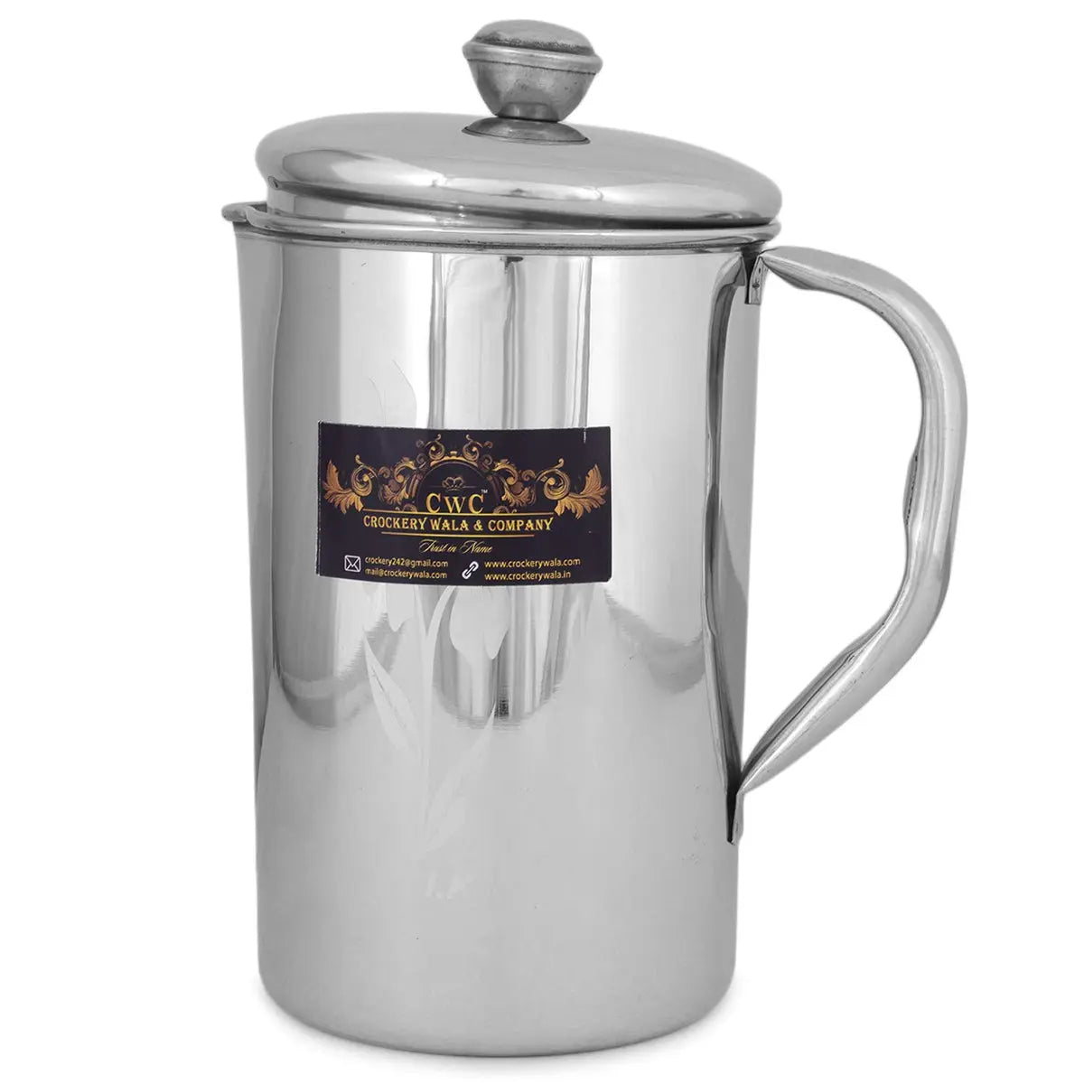 Crockery Wala And Company Stainless Steel Water Jug Pitcher Jar Juice Beverages Serving Jug Jar Tumbler - CROCKERY WALA AND COMPANY