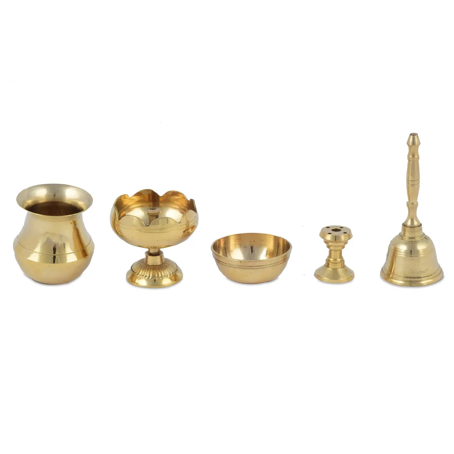 Brass Rivigo Pooja Thali for Pooja worship of God and Goddesses - CROCKERY WALA AND COMPANY