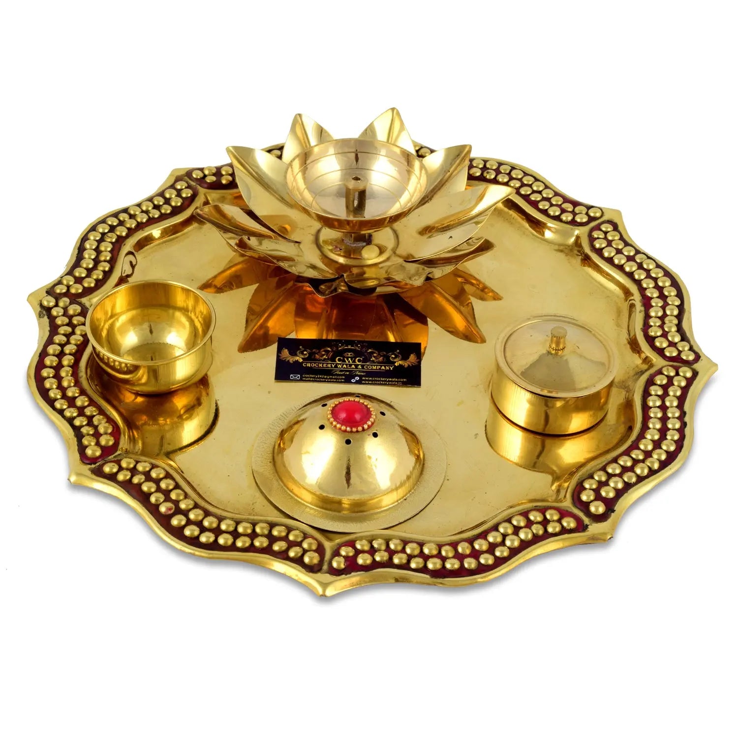 Crockery Wala And Company kamal Pooja Thali Set for Pooja - CROCKERY WALA AND COMPANY
