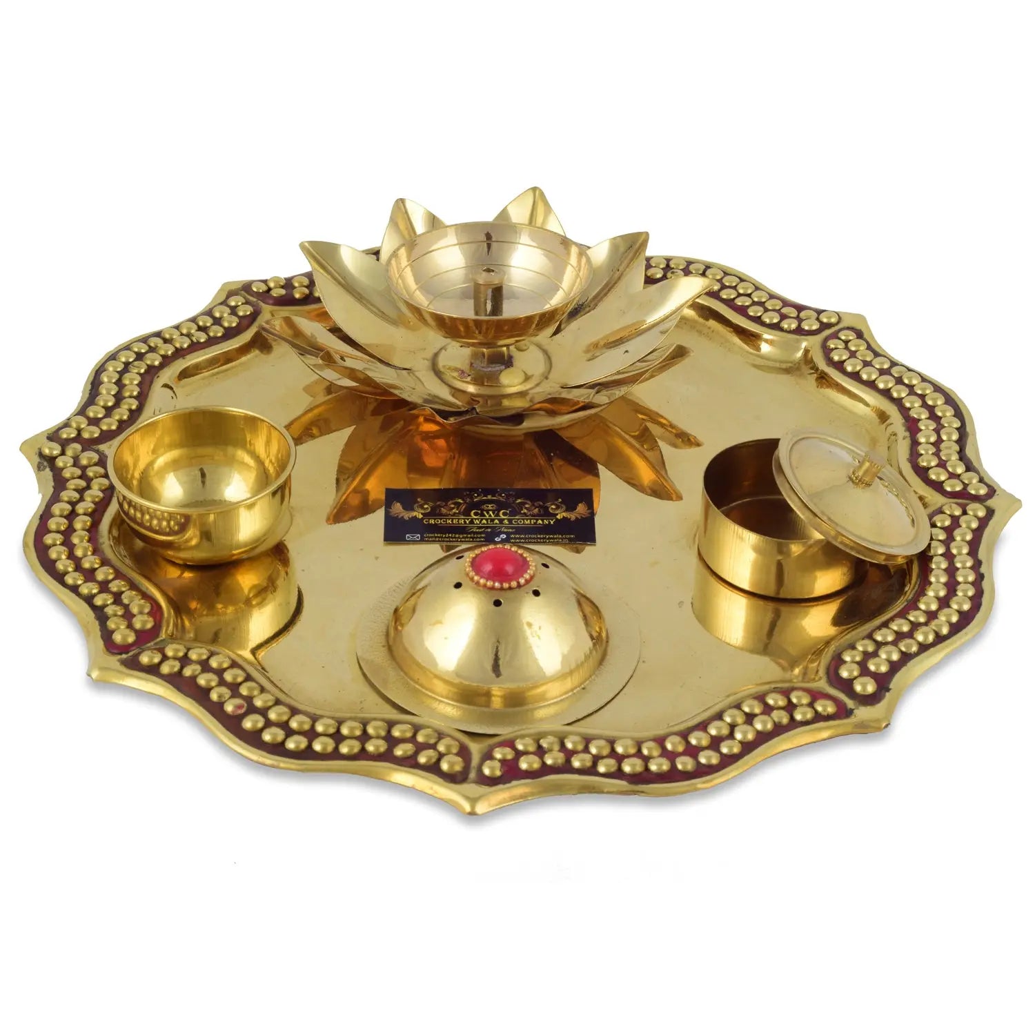 Crockery Wala And Company kamal Pooja Thali Set for Pooja - CROCKERY WALA AND COMPANY