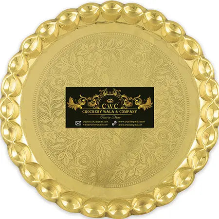 Brass Thal for Shadi/Baraat/ Cashew/Nuts/ Festival/Parties and Pooja - CROCKERY WALA AND COMPANY