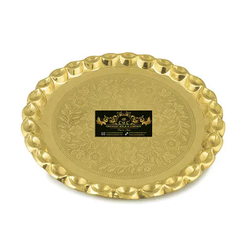 Brass Thal for Shadi/Baraat/ Cashew/Nuts/ Festival/Parties and Pooja - CROCKERY WALA AND COMPANY