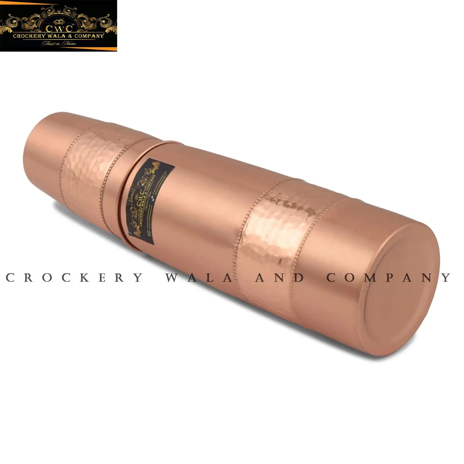 Pure Copper Bottle with Inbuilt Glass Designer Effect - CROCKERY WALA AND COMPANY