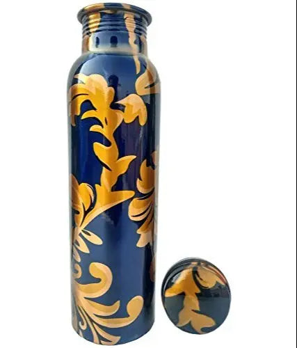 Pure Copper Bottle With Blue Royal Effect For Gifts - CROCKERY WALA AND COMPANY
