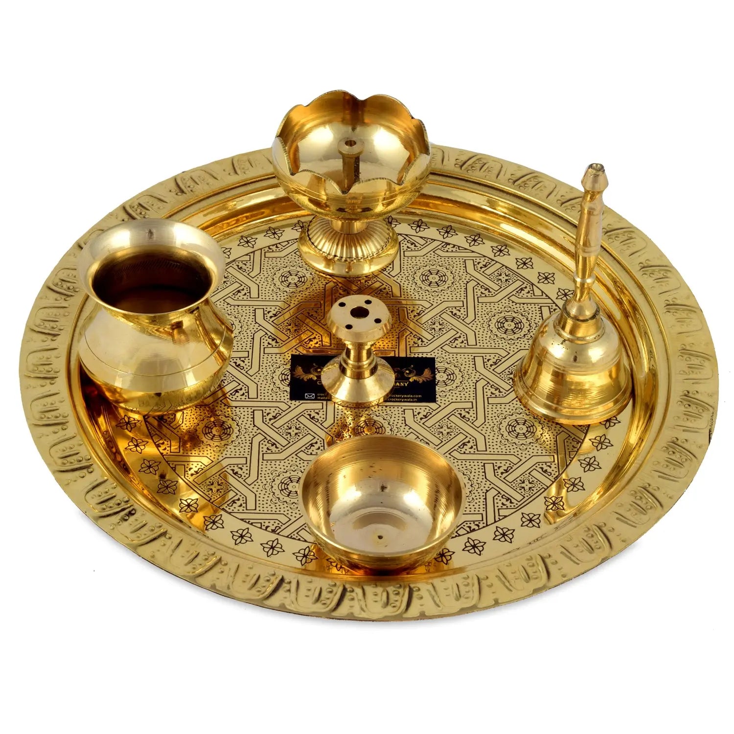 Brass Vastu Thali Set for Pooja helps removing Vastu dosh - CROCKERY WALA AND COMPANY