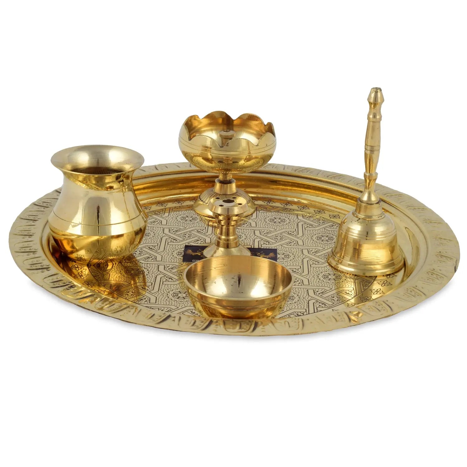 Brass Vastu Thali Set for Pooja helps removing Vastu dosh - CROCKERY WALA AND COMPANY