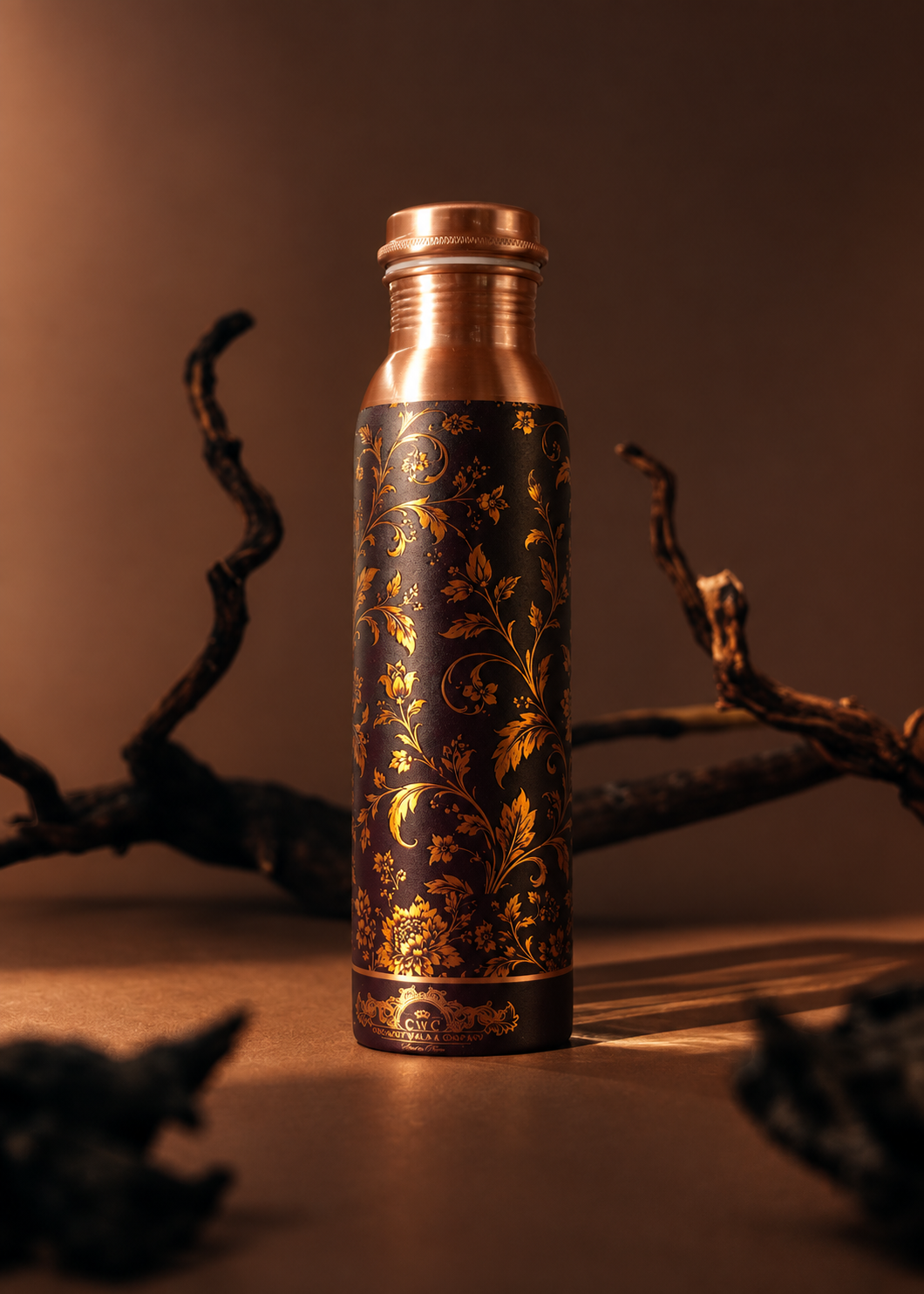 Crockerywala Majestic Vine Pure Copper Water Bottle