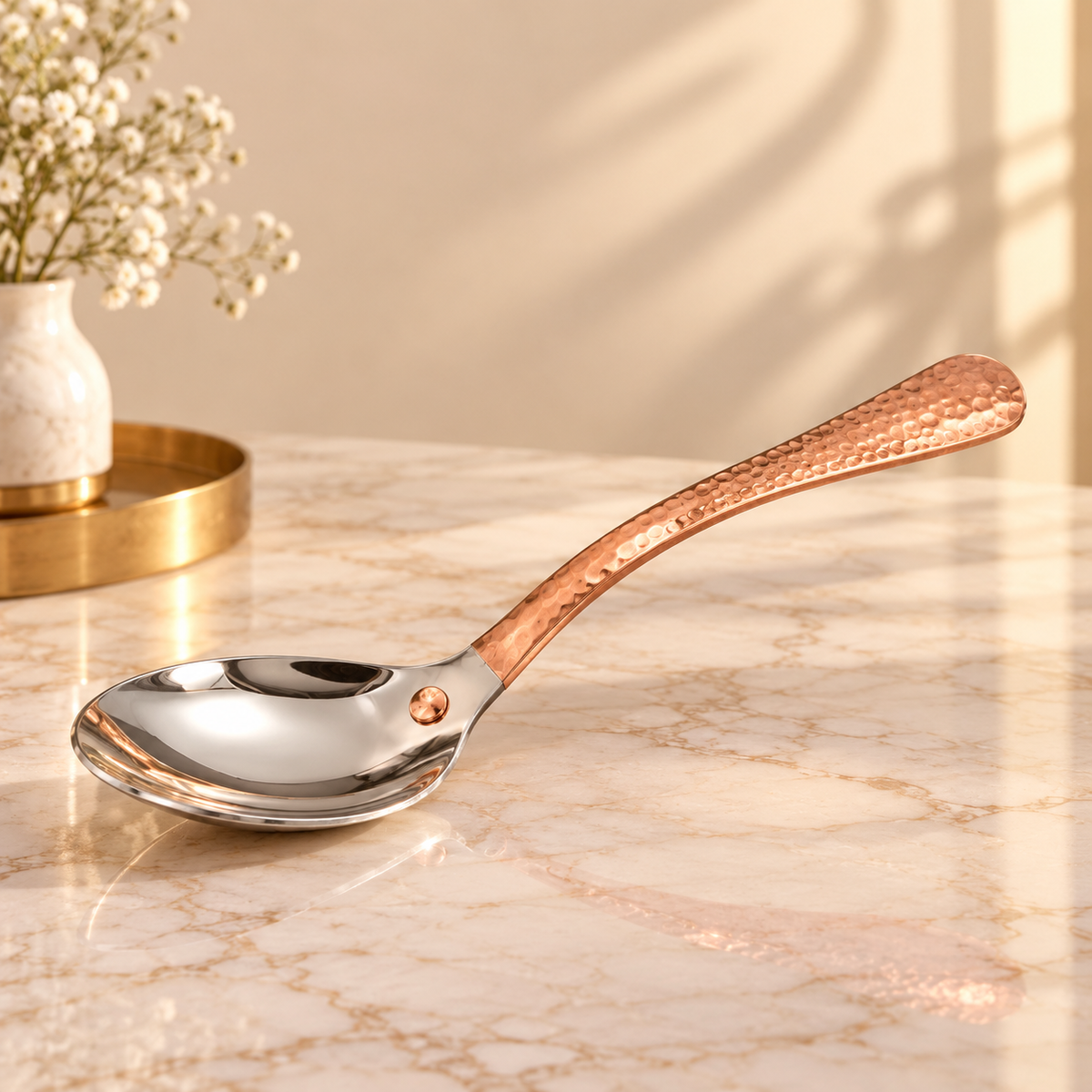 Copper Spoon With Hammered Finish for Elegant Dining