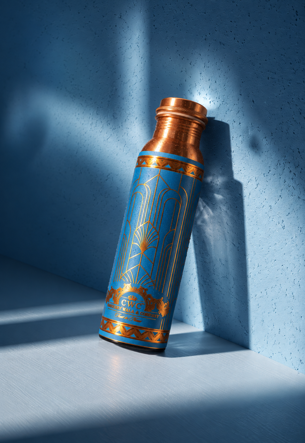 Crockerywala vibrant royal blue finish Pure Copper Water Bottle