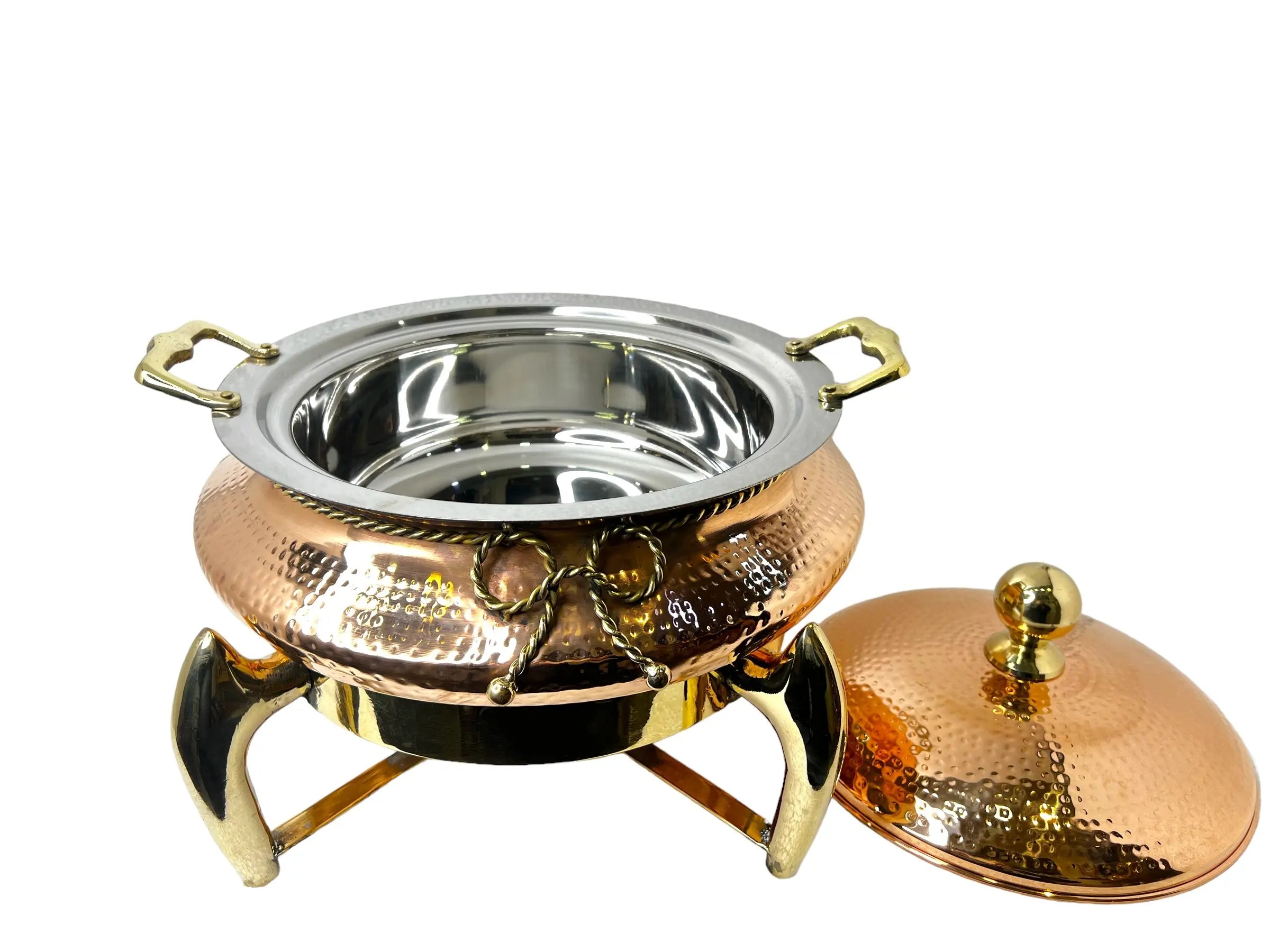 Crockery Wala And Company Pure Copper Chafing Dish New Jersey Style for Parties and functions - CROCKERY WALA AND COMPANY 