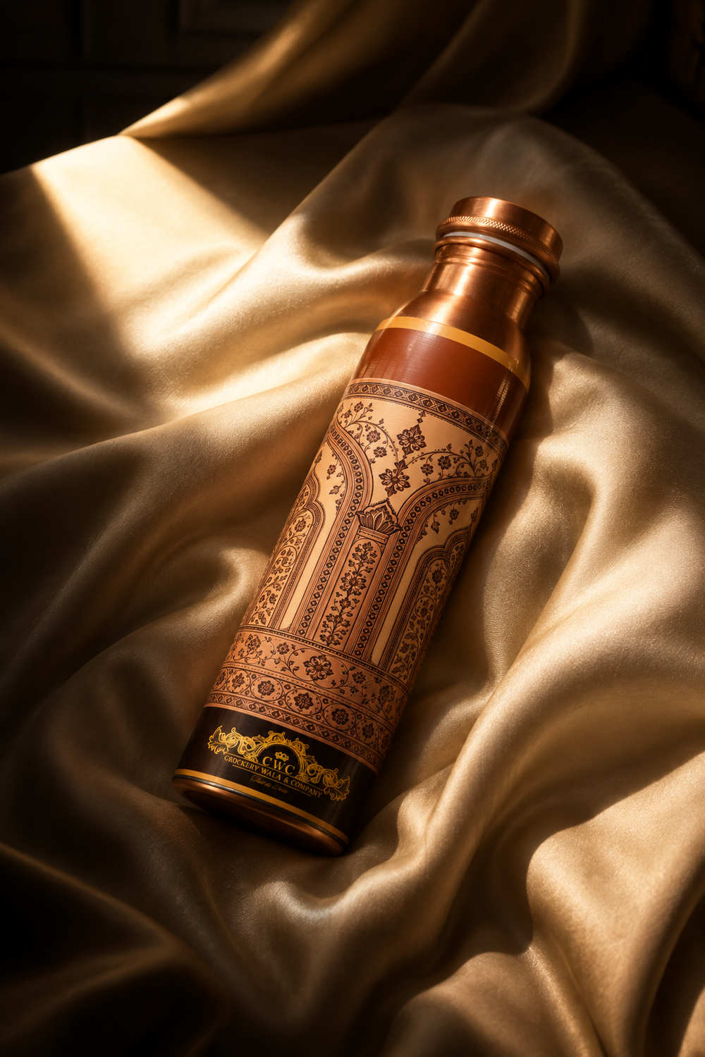 Crockerywala Pure Copper Royal Noor-Heritage Water Bottle