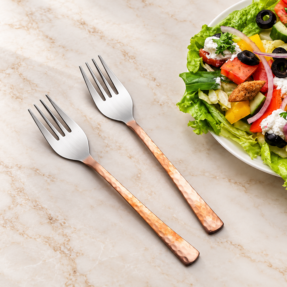 Copper Fork With Hammered Finish for Elegant Dining