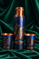 Crockerywala Royal Peacock Blue Copper Bottle Set