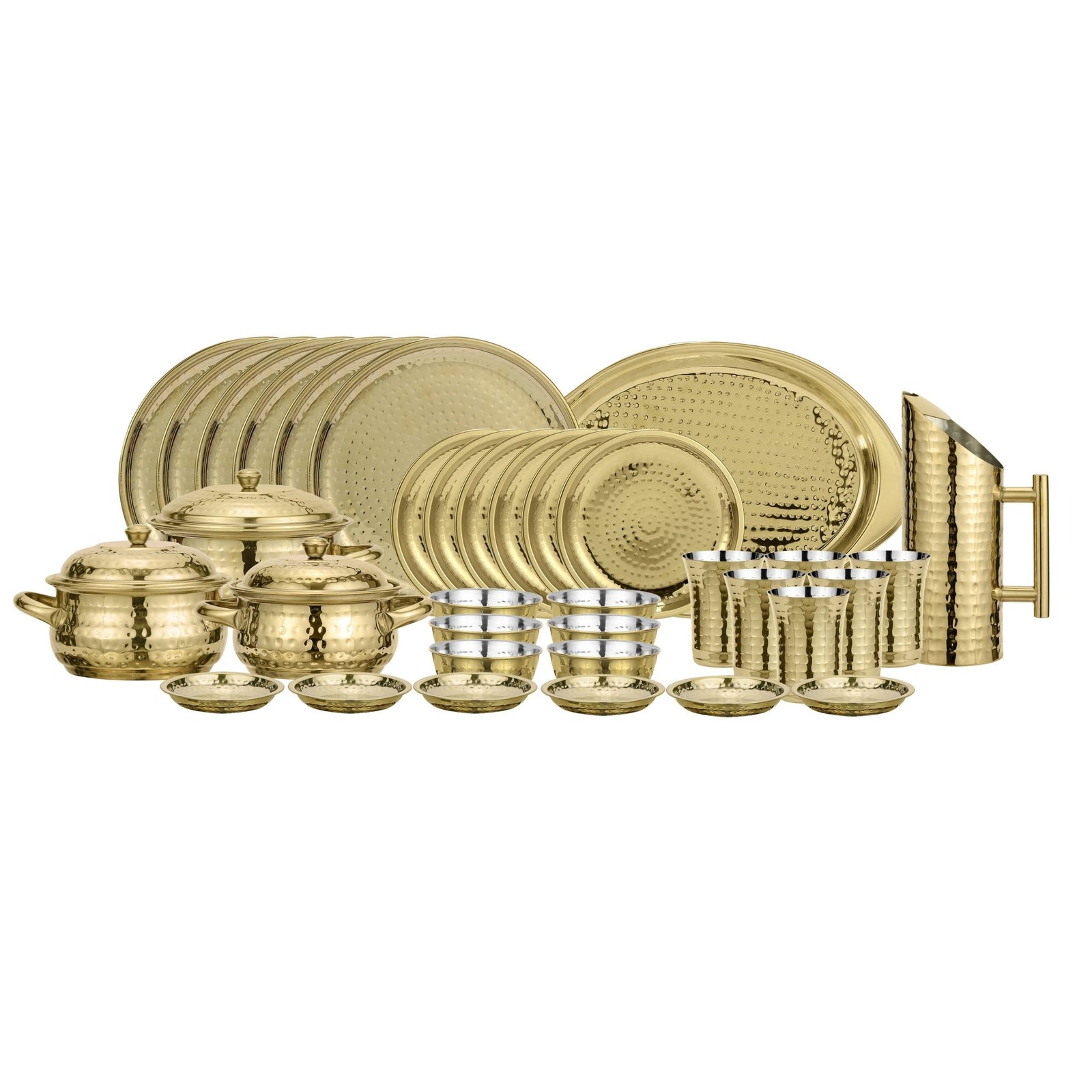 51 - Piece Stainless Steel PVD Gold Finish Dinner Set - CROCKERY WALA AND COMPANY