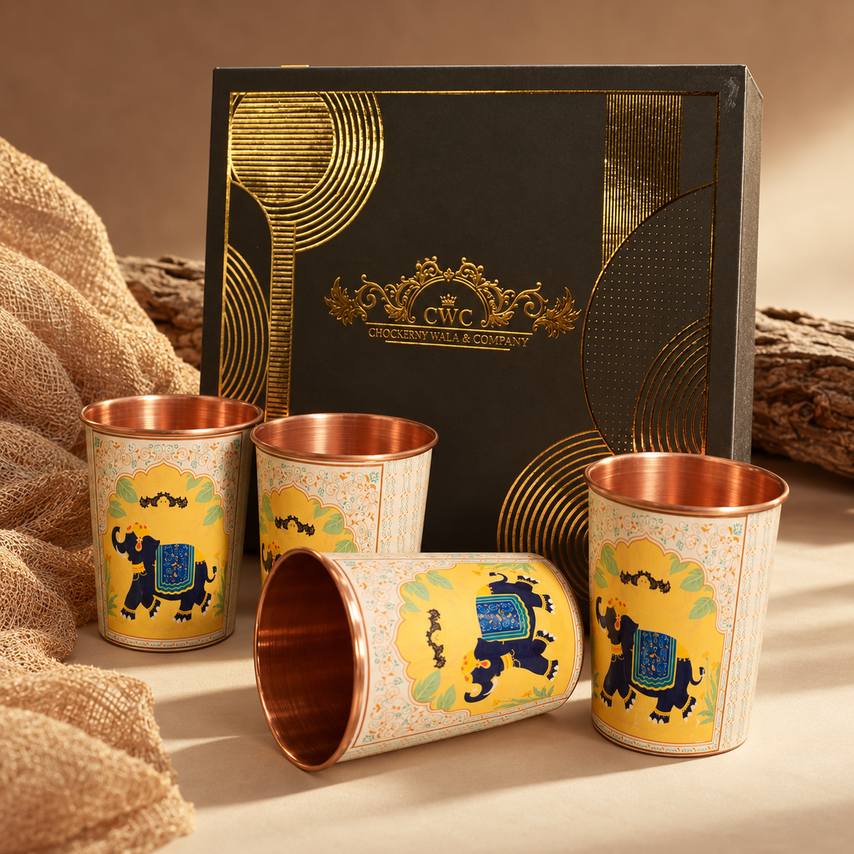 Copper glass set of 4 pcs