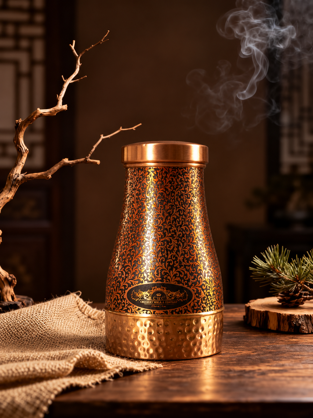 Crockerywala Antique Royal Copper Bedside Jar