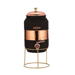 Pure Copper Water Dispenser With Stand Velvet Finish 5 Litres CROCKERY WALA AND COMPANY