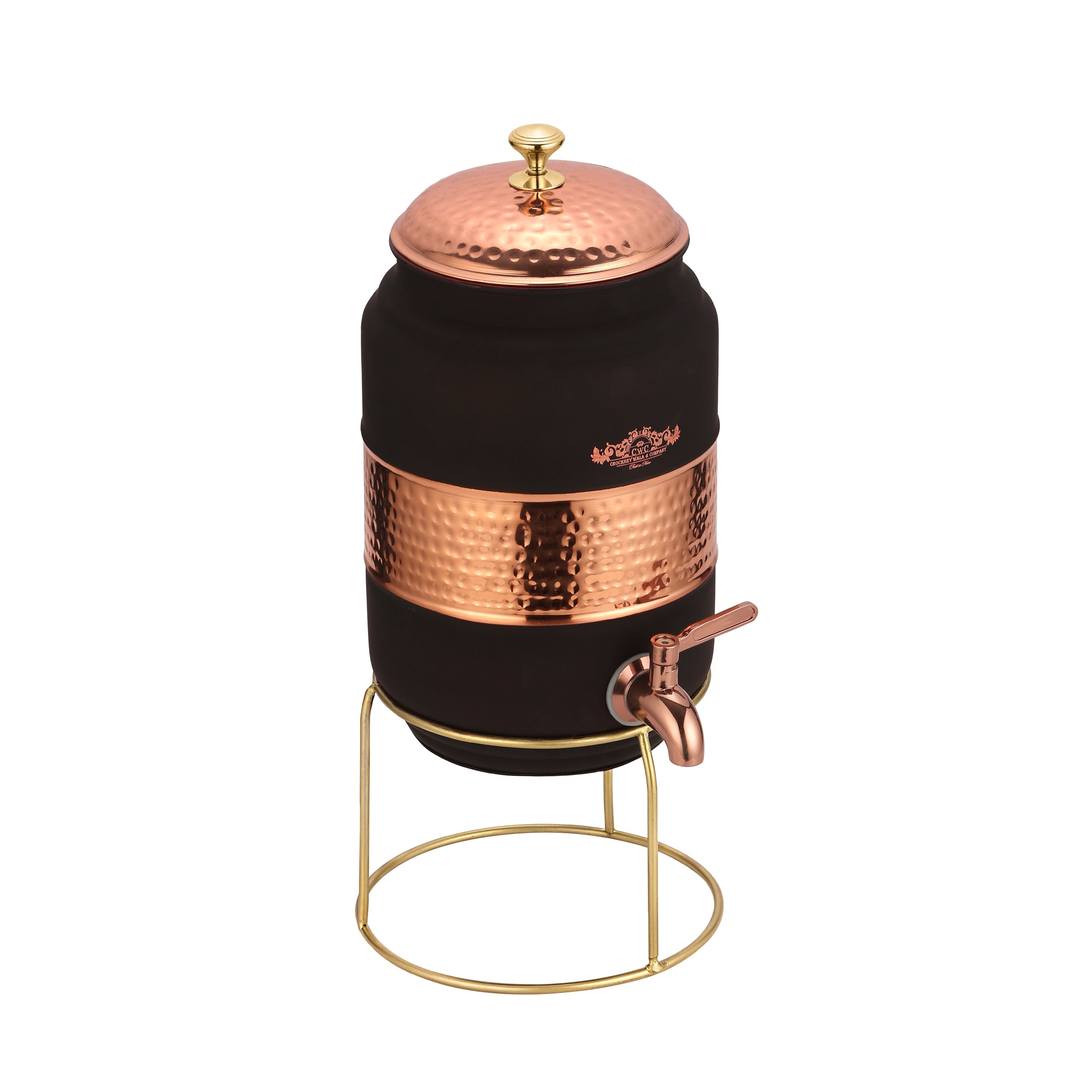 Pure Copper Water Dispenser With Stand Velvet Finish 5 Litres CROCKERY WALA AND COMPANY