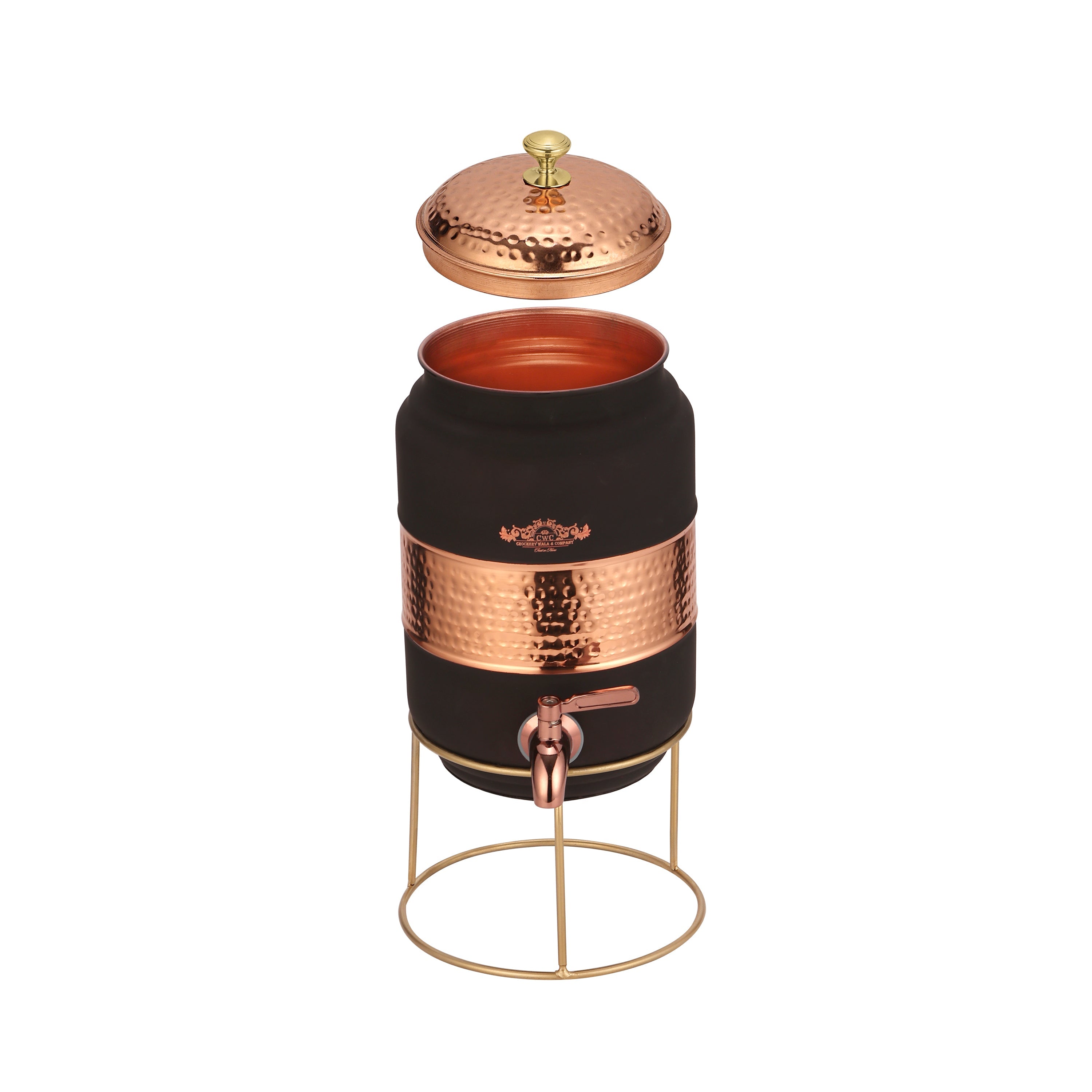 Pure Copper Water Dispenser With Stand Velvet Finish 5 Litres CROCKERY WALA AND COMPANY